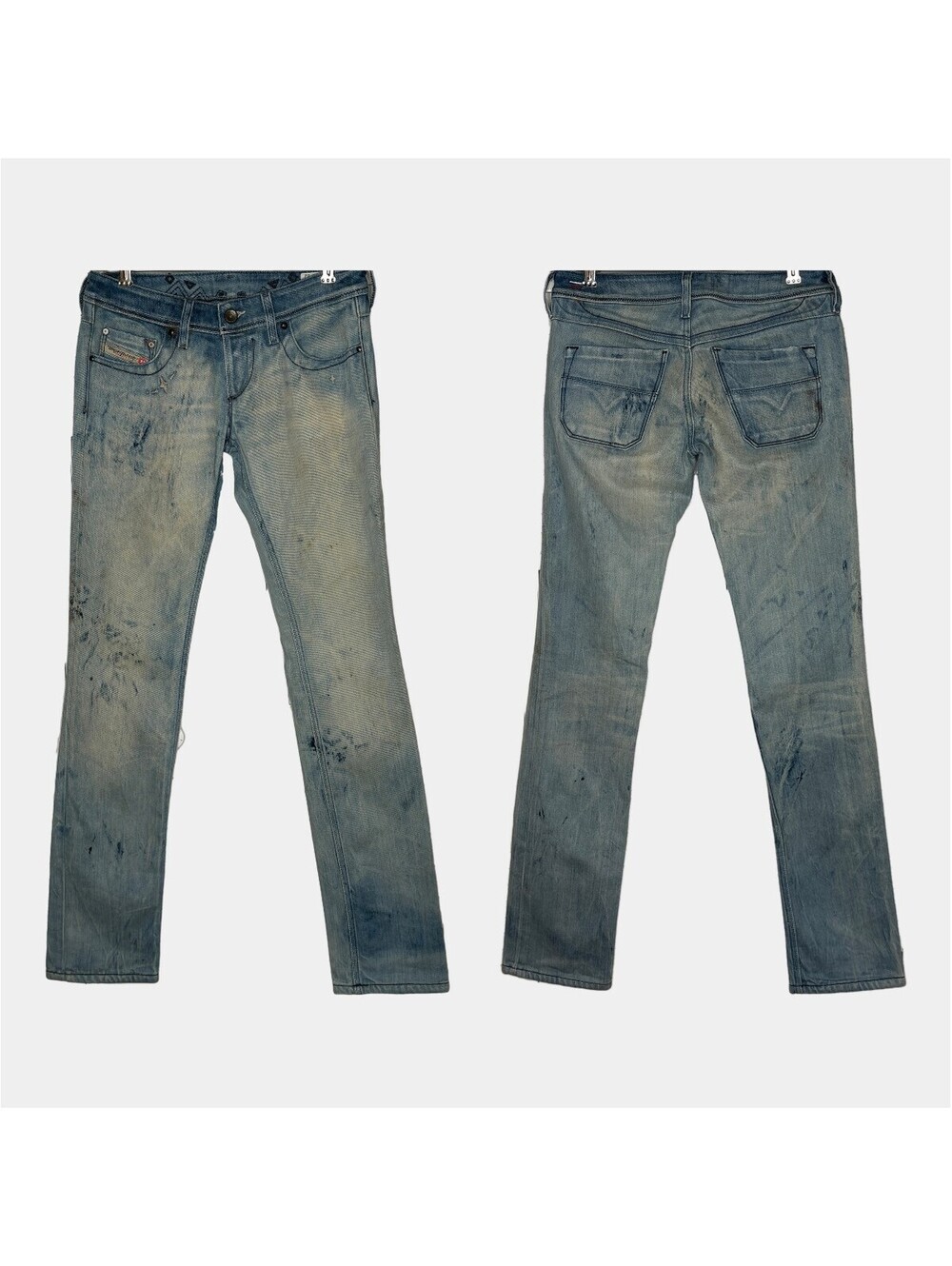 Diesel Lowky 72M Light Wash Distressed Low Rise Skinny Jeans W27 L32